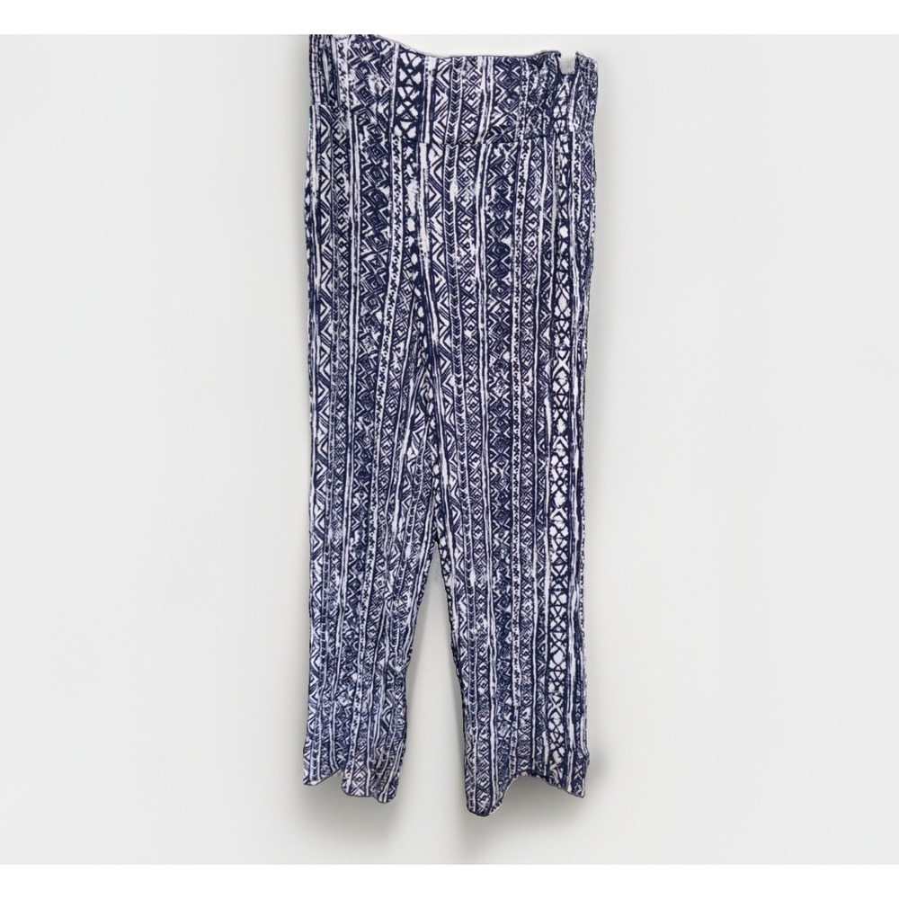 Three Dots Women's Pull-On Gauze Pants Size Large Elastic Waist Flowy Mid-Rise